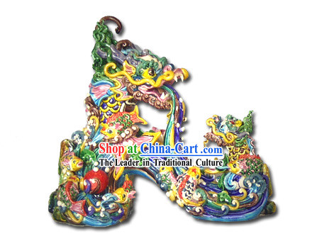Chinese Cochin Ceramics-Dragon Parents Teaching Dragon Child