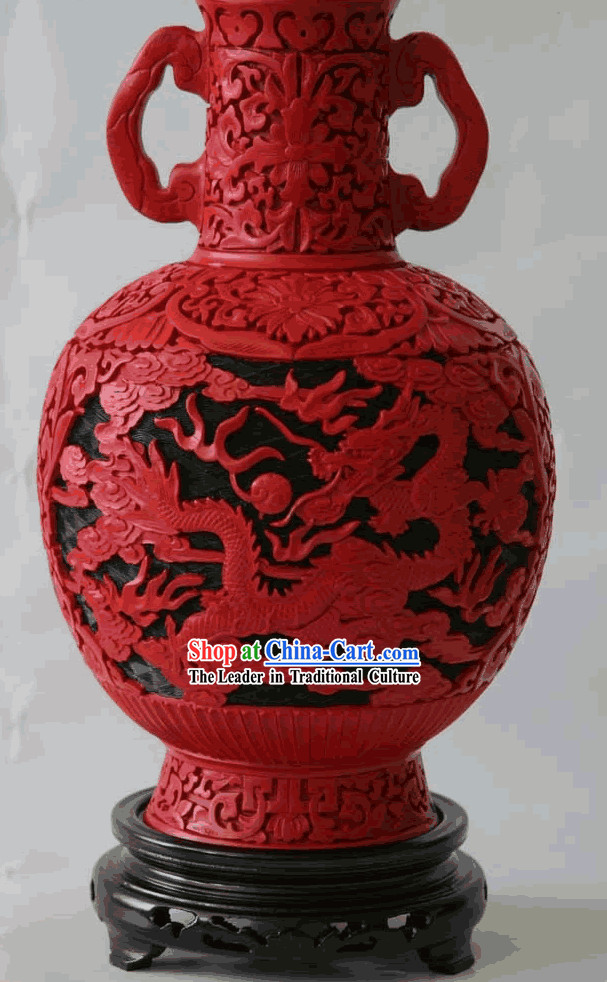 Beijing Palace Lacquer Works-Dragons Bottle