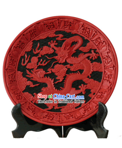 Beijing Palace Lacquer Works-Dragon King Plate