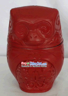 Chinese Hand Carved Palace Lacquer Box-Gorilla