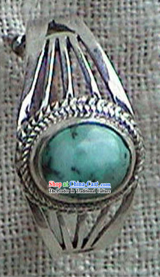 Tibet Garnet Silver Bracelet Cuff