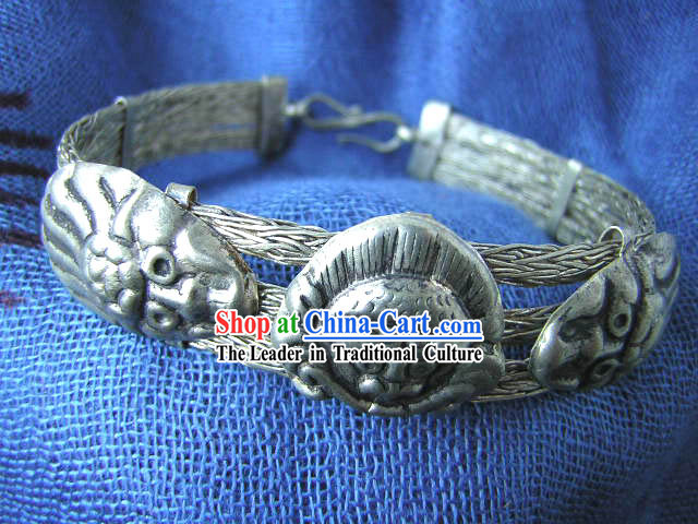 Tibet Silver Ancient Style Bracelet Cuff