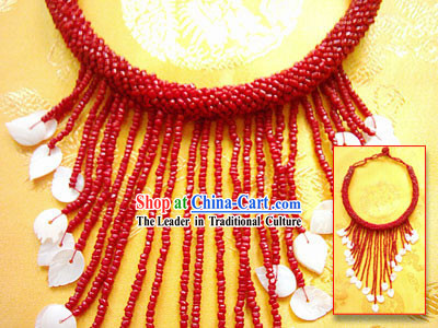 Tibet Natural Coral Shell Necklace
