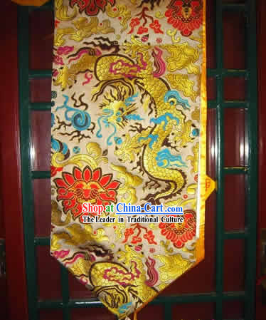 China Handmade Golden Dragon Embroidery Table Cloth