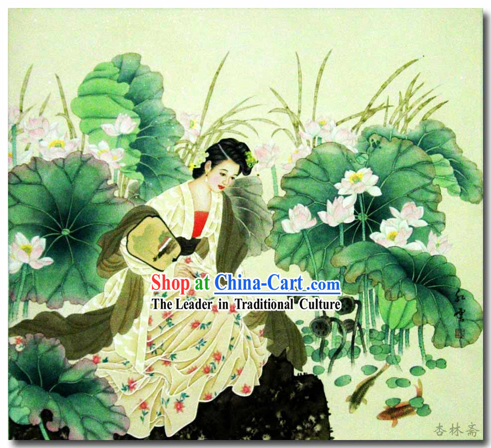 Chinese Classic Traditional Painting-Ancient Beauty Xi Shi