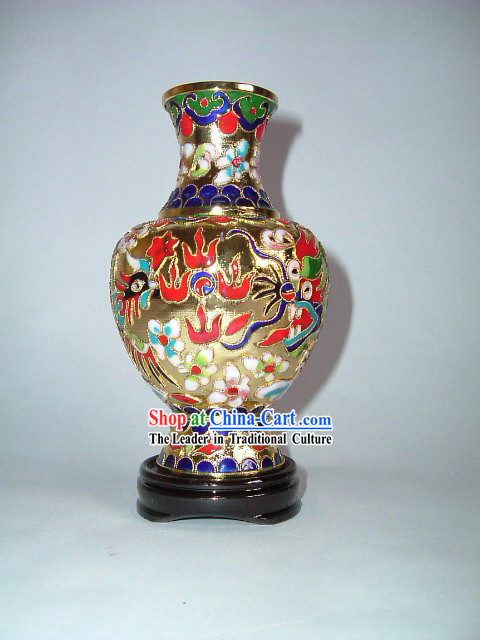 Dragon and Phoenix Classic Cloisonne Vase Made in Jing Dezhen