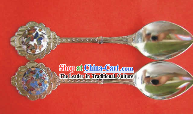 Chinese Cloisonne Coffee Spoon for Lovers_two pieces_1