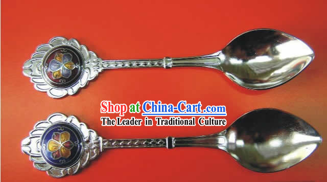 Chinese Cloisonne Coffee Spoon for Lovers_two pieces_2