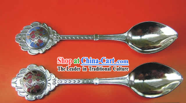 Chinese Cloisonne Coffee Spoon for Lovers_two pieces_3