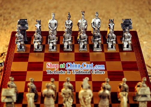 Chinese Stunning Terra Cotta Warriors Chess Set