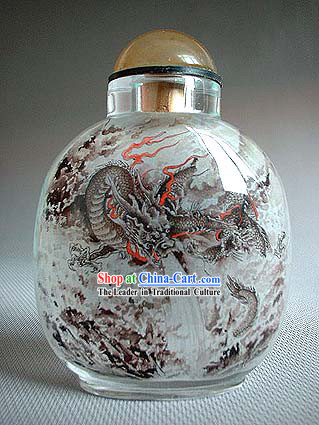 Snuff Bottles With Inside Painting Chinese Animal Series-Water Dragon
