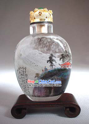 Snuff Bottles With Inside Painting Landscape Series-Facing the Long River