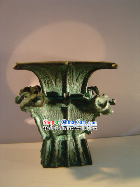 Chinese Classic Archaize Bronze Ware-Four Sheep Fang Zun
