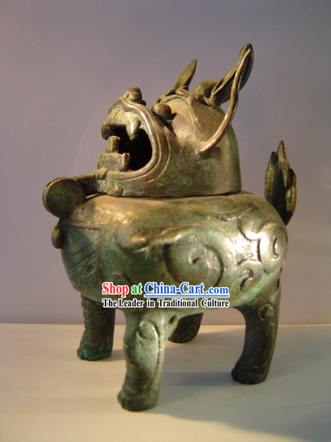 China Classic Archaize Bronze Ware-Kylin_Qi Lin_ Kettle