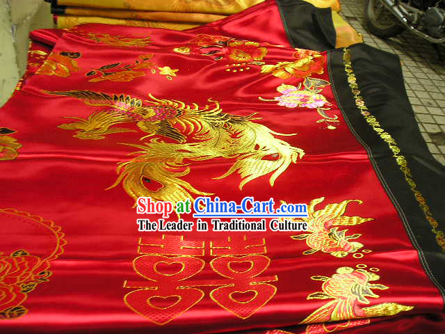 Hangzhou Silk with Double Happiness Pattern