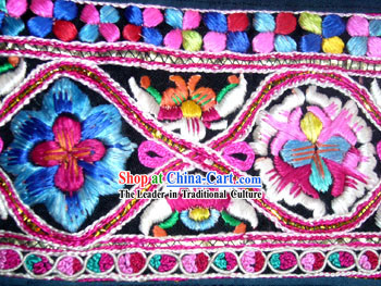 Chinese Delicate Hand Embroidered Long and Wide Colors Belt for Woman
