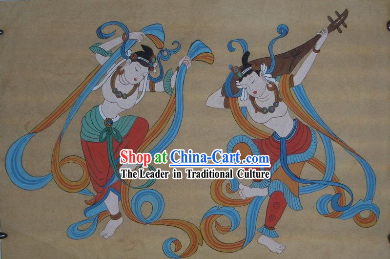 Chinese Dunhuang Fresto Painting-Dancing Buddha