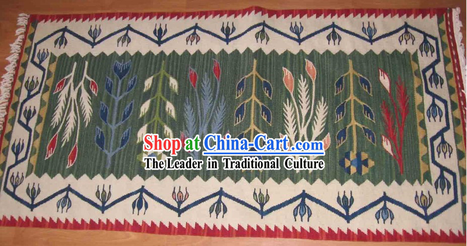 Art Decoration China Tibetan Large Hand Made Wool Rug _70_135cm_
