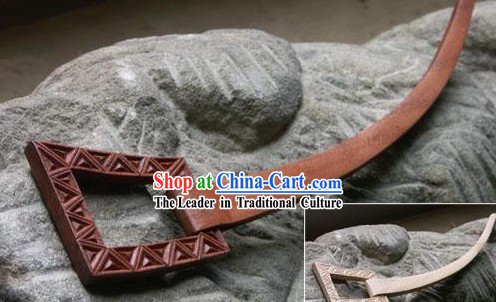 Hand Carved Chinese Traditional Walnut Hair Pin _Hairpin_-Spring