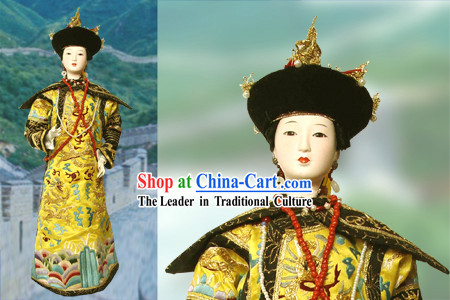 Large Handmade Peking Silk Figurine Doll - Qing Dynasty Empress