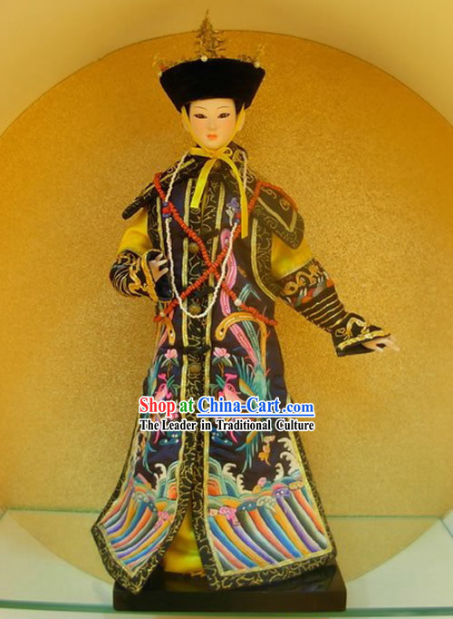 Large Handmade Embroidery Peking Silk Figurine Doll Collection - Ming Dynasty Empress