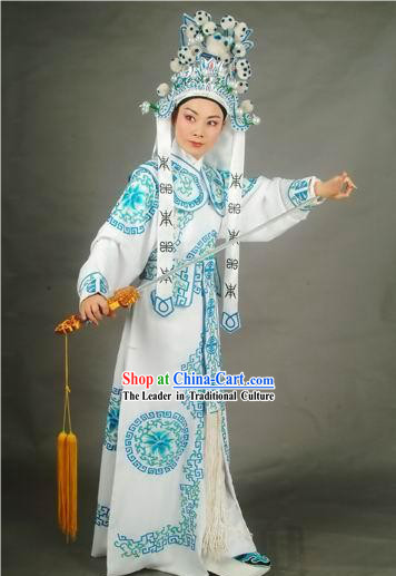 Supreme Chinese Traditional Wu Sheng Costumes and Hat Complete Set