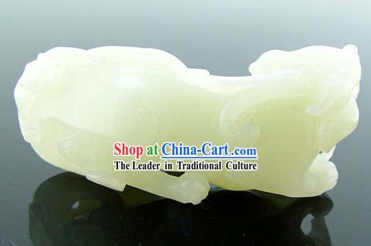 Kai Guang Feng Shui Chinese Natural Nephrite Jade Pi Xiu _eternal holy_