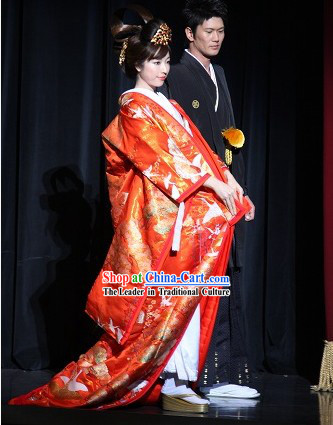 Traditional Japanese Japanese Wedding Kimono Full Set for Bride