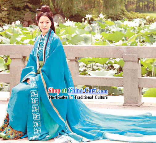 Chinese Qin Dynasty Period Costume The Myth Ancient Princess Costumes Complete Set for Women