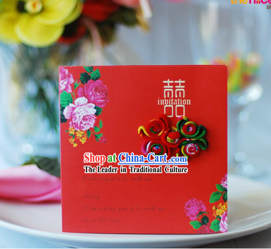 Supreme Hand Made Chinese Wedding Invitation Cards 20 Pieces Set