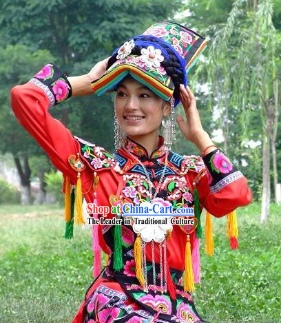 Chinese Classical Ethnic Wedding Dress _ Qiang Minority