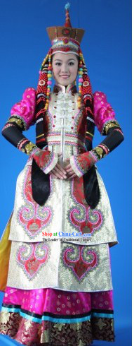 Chinese Traditional Mongolian Costume Complete Set