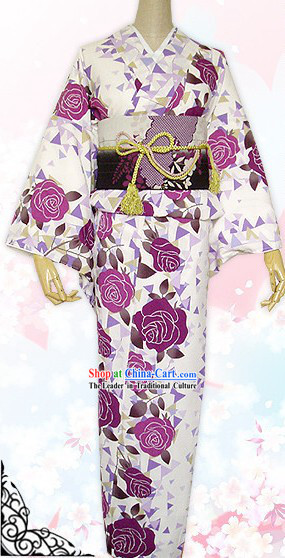 Japanese Kimono Dress Belt Geta and Socks Complete Set