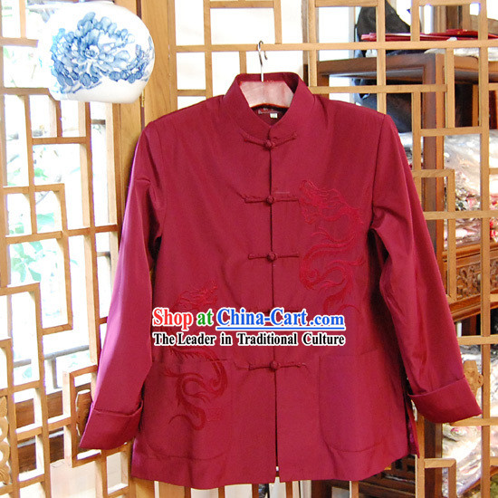 Chinese Classical Traditional Mandarin Blouse for Man-Dragon Times