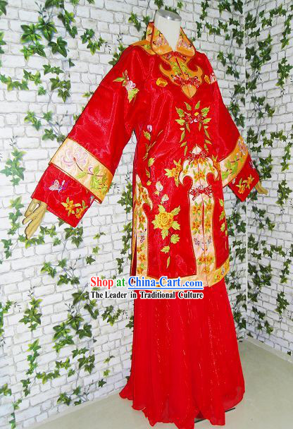 Chinese Classical Mandarin Lucky Red Wedding Dress