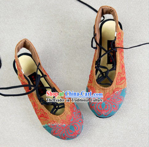 Chinese Embroidered Flower Summer Shoes