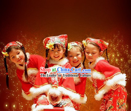 Yang Ge Dance Costume Complete Set for Children