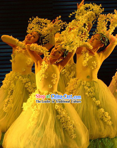 Traditional Jasmine Flower Dance Costumes Complete Set