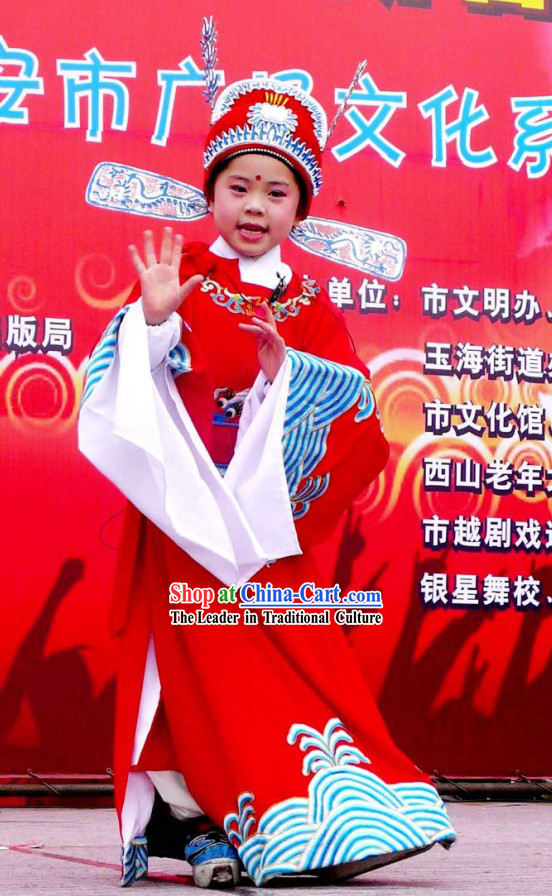 China Peking Opera Official Costume and Hat for Children