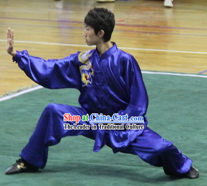 Dragon Playing Ball Silk Wushu Uniform