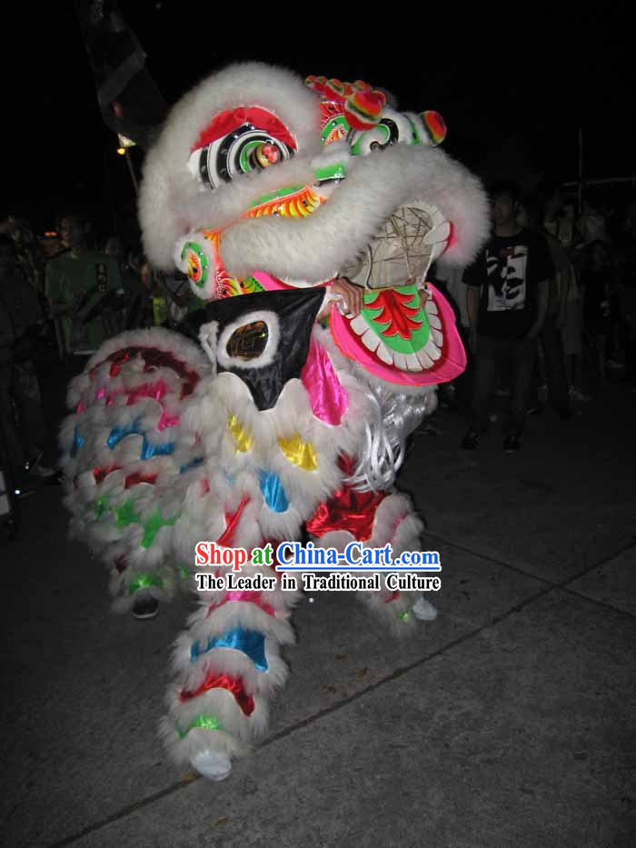 Rainbow Luminous Fluorescent Chinese Lion Dance Costumes Complete Set