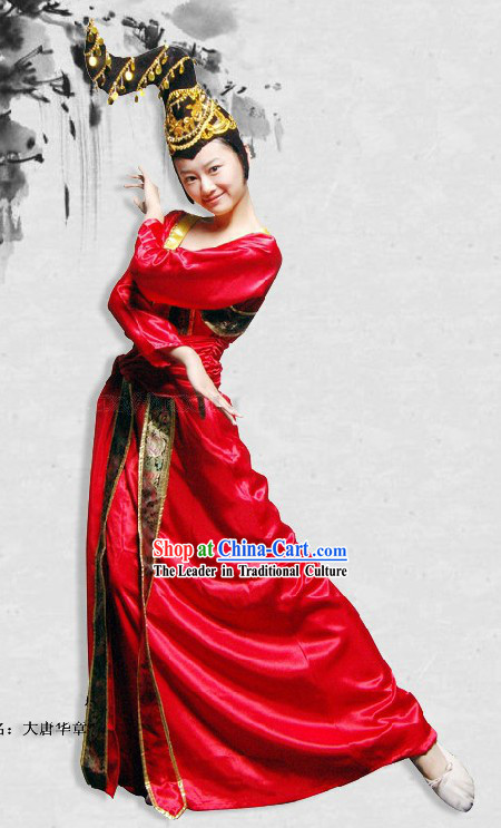 Ancient Tang Dynasty Dance Costume and Headpiece