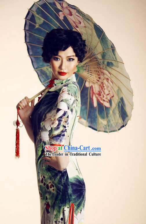 Traditional Chinese Silk Old Shanghai Style Silk Cheongsam