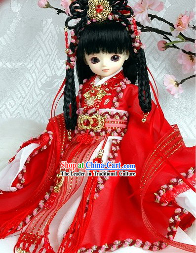 Chinese Ancient Princess Lucky Red Female Costumes Complete Set