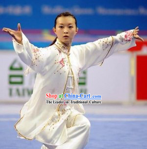 Top Grade Chinese Tai Chi Competition Champion Silk Suit Taichi Clothing Beijing Three Pieces Set
