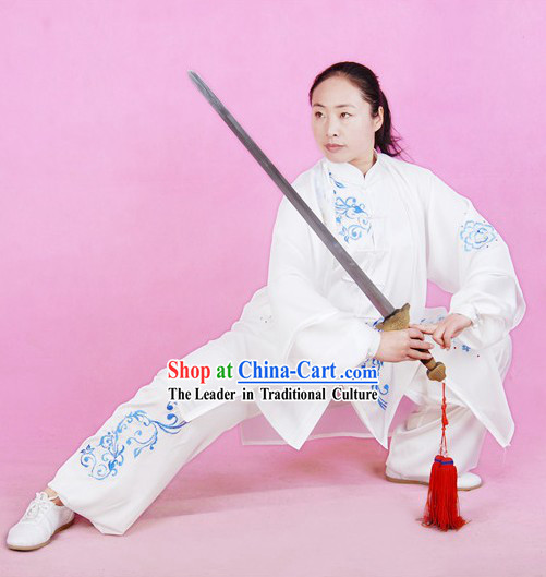 Chinese Tai Chi Competition Champion Silk Suit and Cape Set