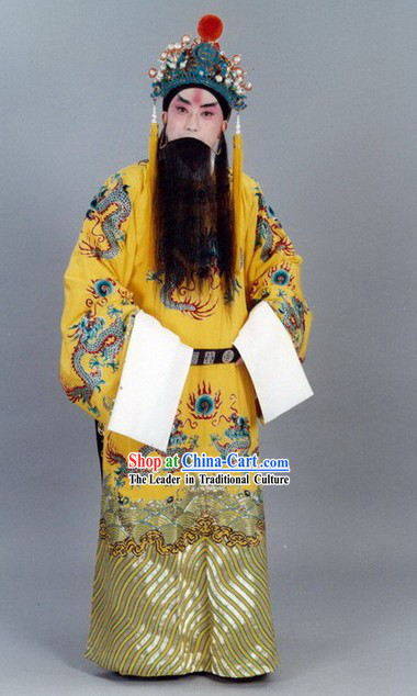 Traditional China Peking Opera Emperor Costumes and Hat Set