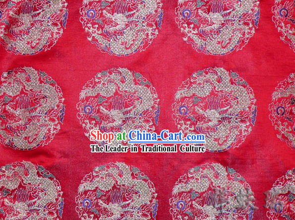 Beijing Rui Fu Xiang Dragon Figured Satin Fabric