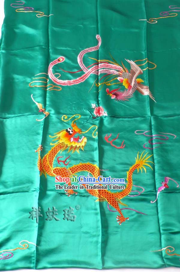 Beijing Rui Fu Xiang Silk Dragon Phoenix Wedding Bedcover Set