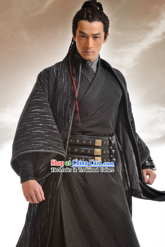 Ancient Chinese Black Swordsman Costumes Complete Set